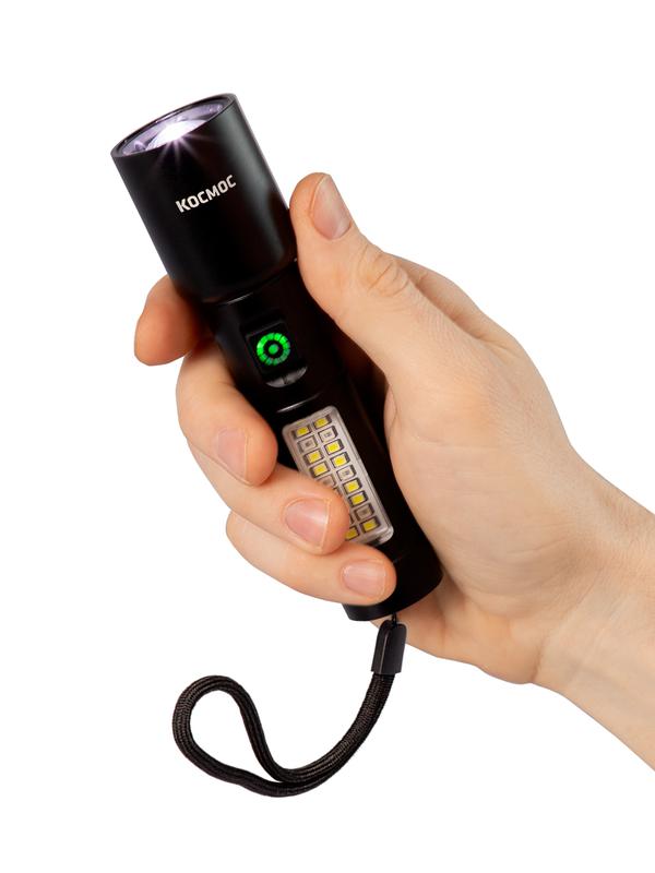 Фонарь ручной аккум. 10Вт LaserLED/широк.cвет/Li-ion 1200мА.ч алюм. КОСМОС KOC134Lit в интернет-магазине Рэмкабель
