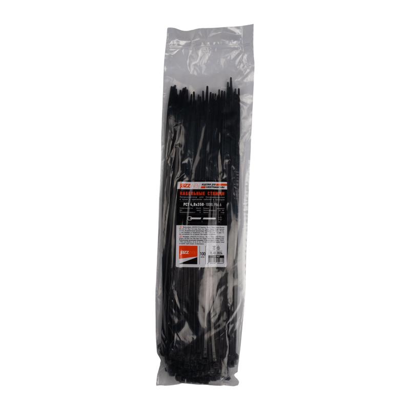 Хомут кабельный (стяжка) PCT 4.8х350-100BL 4.8х350 PA6.6 черн. (уп.100шт) JazzWay 5054660 в интернет-магазине Рэмкабель