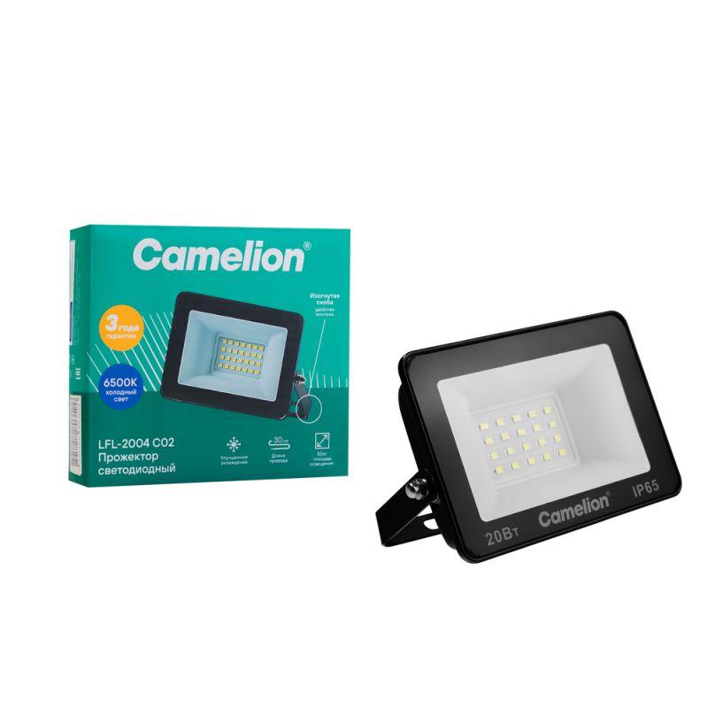 Прожектор светодиодный LFL-2004 C02 LED SMD 20Вт IP65 6500К 2000лм 230В 113х102х24 черн. Camelion 16330 в интернет-магазине Рэмкабель