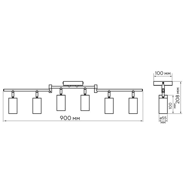 Светильник PCL-0606 6xGU10 IP20 230В WH настен./потолочн. декор. под лампу JazzWay 5066786 в интернет-магазине Рэмкабель