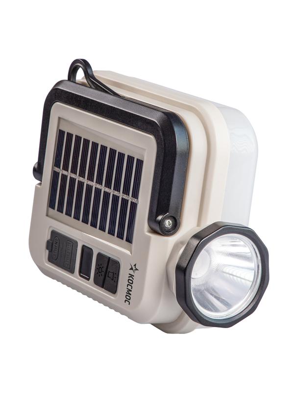 Фонарь кемпинговый аккум. 5Вт Laser Led/59 SMDLed/Li-ion2х18650/2400мА.ч солн.пан КОСМОСKOC620Lit в интернет-магазине Рэмкабель