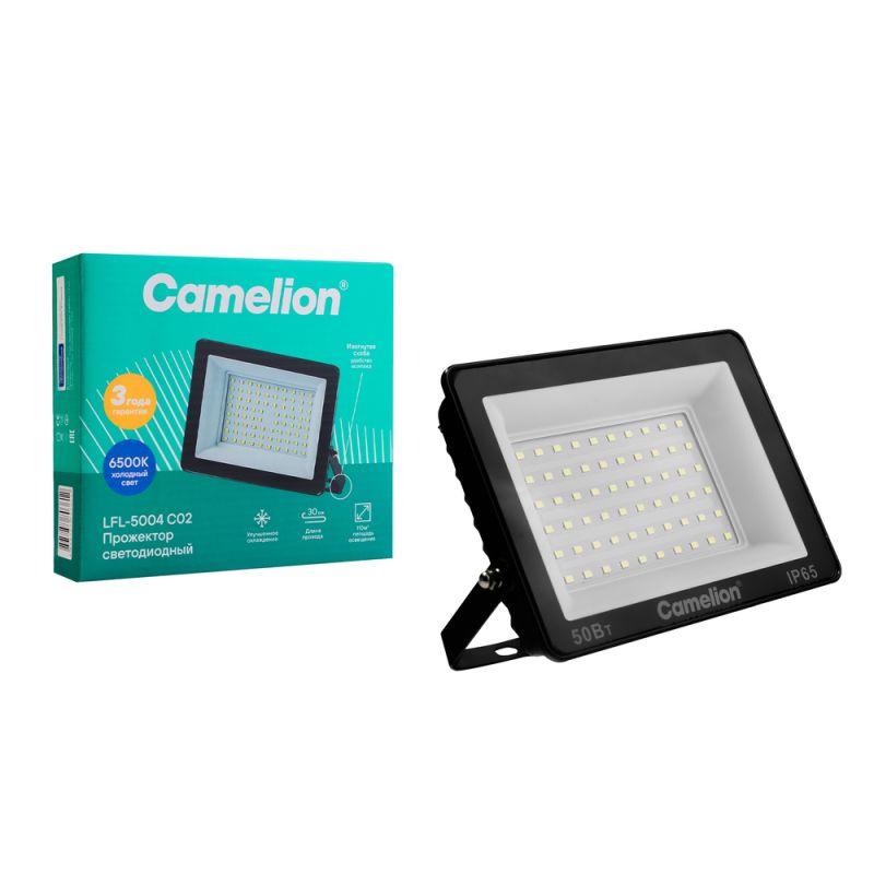 Прожектор светодиодный LFL-5004 C02 LED SMD 50Вт IP65 6500К 5000лм 230В 153х136х30 черн. Camelion 16332 в интернет-магазине Рэмкабель