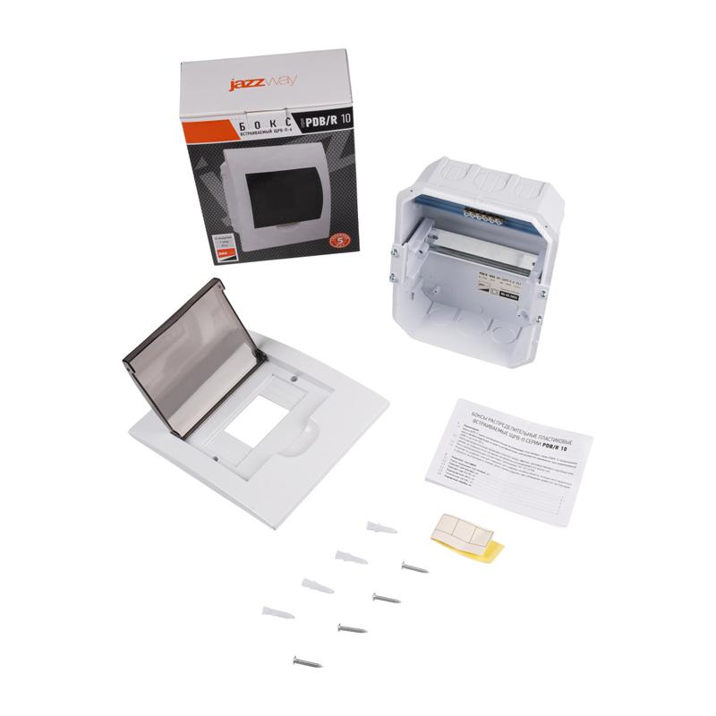 Бокс модульный встраив. PDB/R 1006 WH (ЩРВ-П- 6) IP41 пластик. Pro JazzWay 5071735 в интернет-магазине Рэмкабель