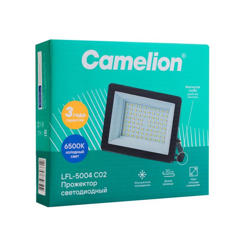 Прожектор светодиодный LFL-5004 C02 LED SMD 50Вт IP65 6500К 5000лм 230В 153х136х30 черн. Camelion 16332 в интернет-магазине Рэмкабель