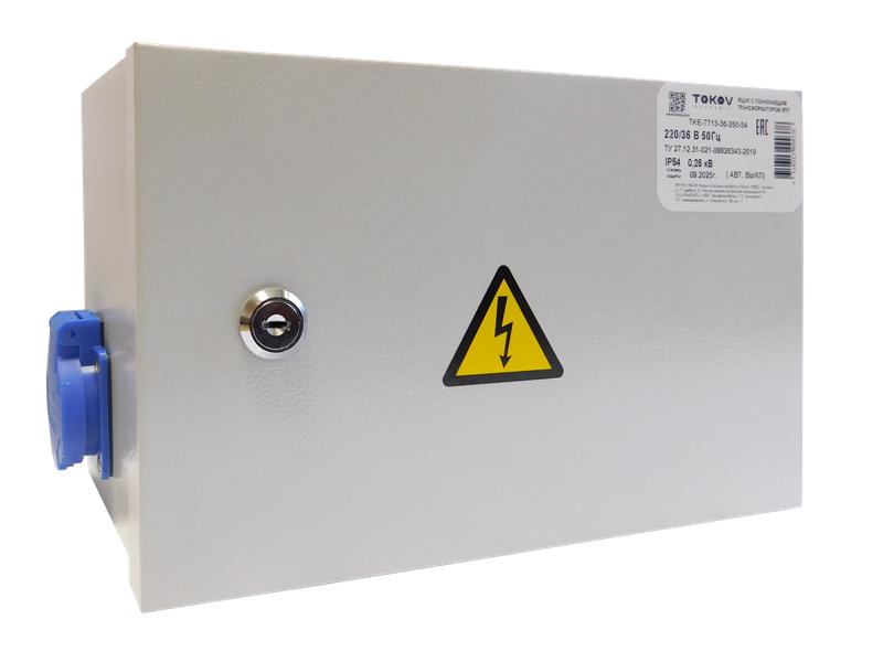 Ящик с понижающим трансформатором ЯТП 0.25 230/12 (3 авт. выкл.) IP54 TOKOV ELECTRIC TKE-TT13-12-250-54 в интернет-магазине Рэмкабель